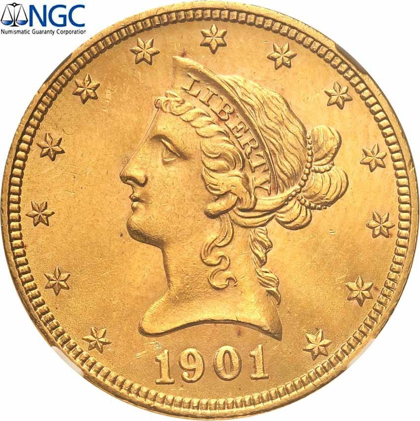 USA. 10 dolarów 1901 Filadelfia NGC MS64
